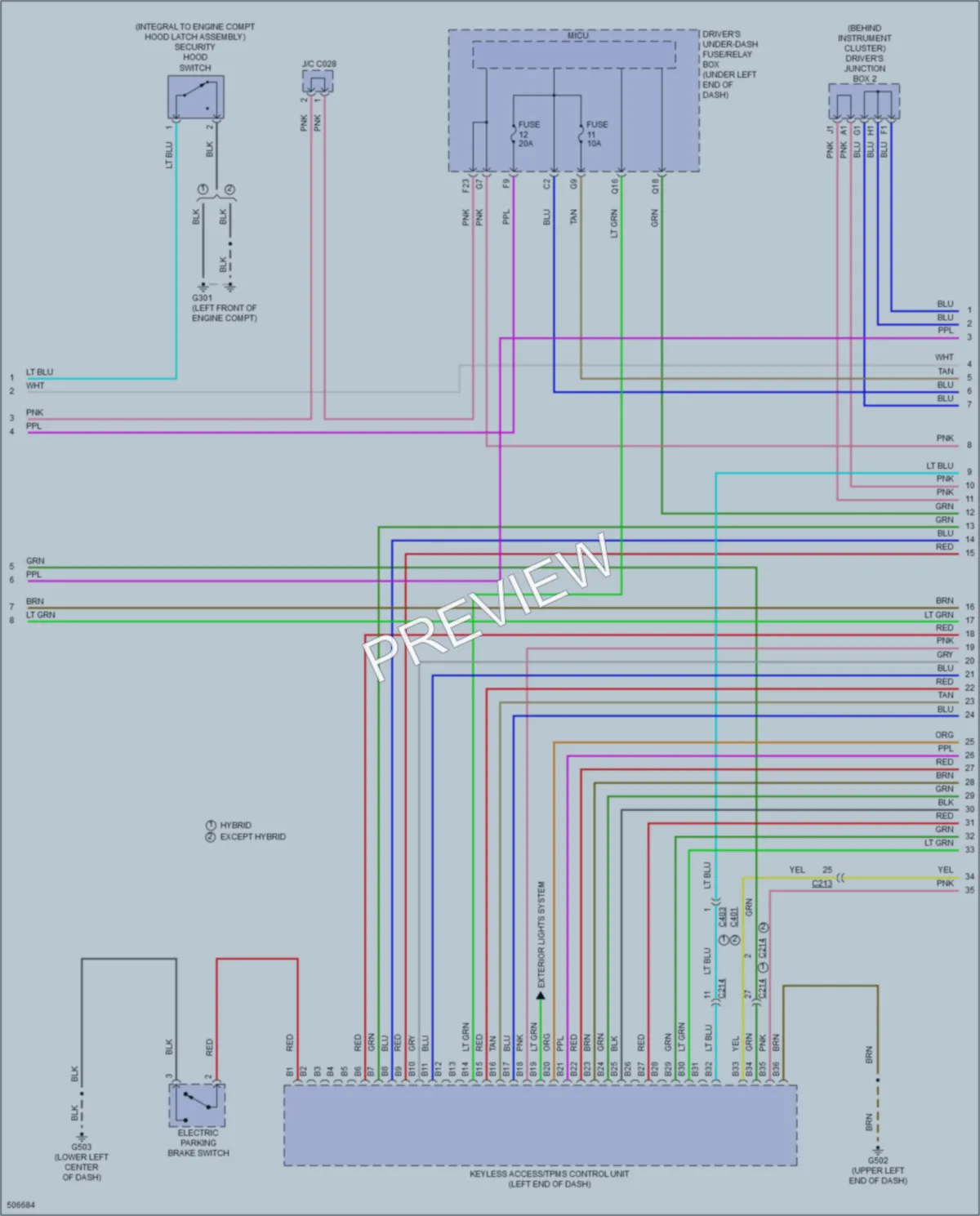 2016 Acura RLX Anti Theft wiring diagram preview