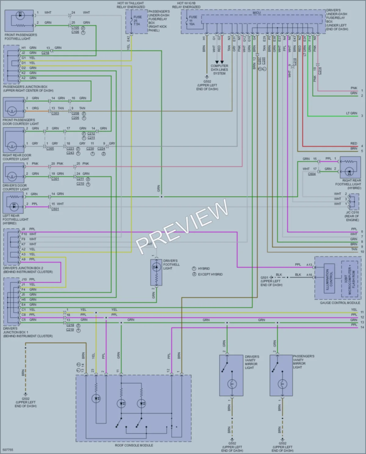2016 Acura RLX Interior Lights wiring diagram preview