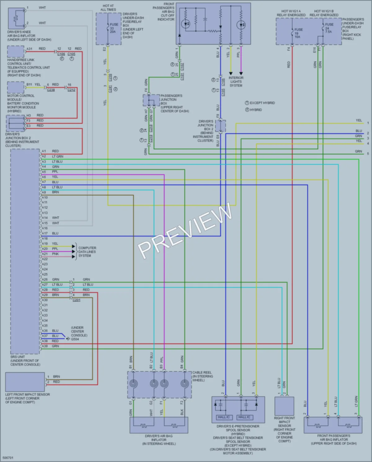2016 Acura RLX Supplemental Restraints wiring diagram preview