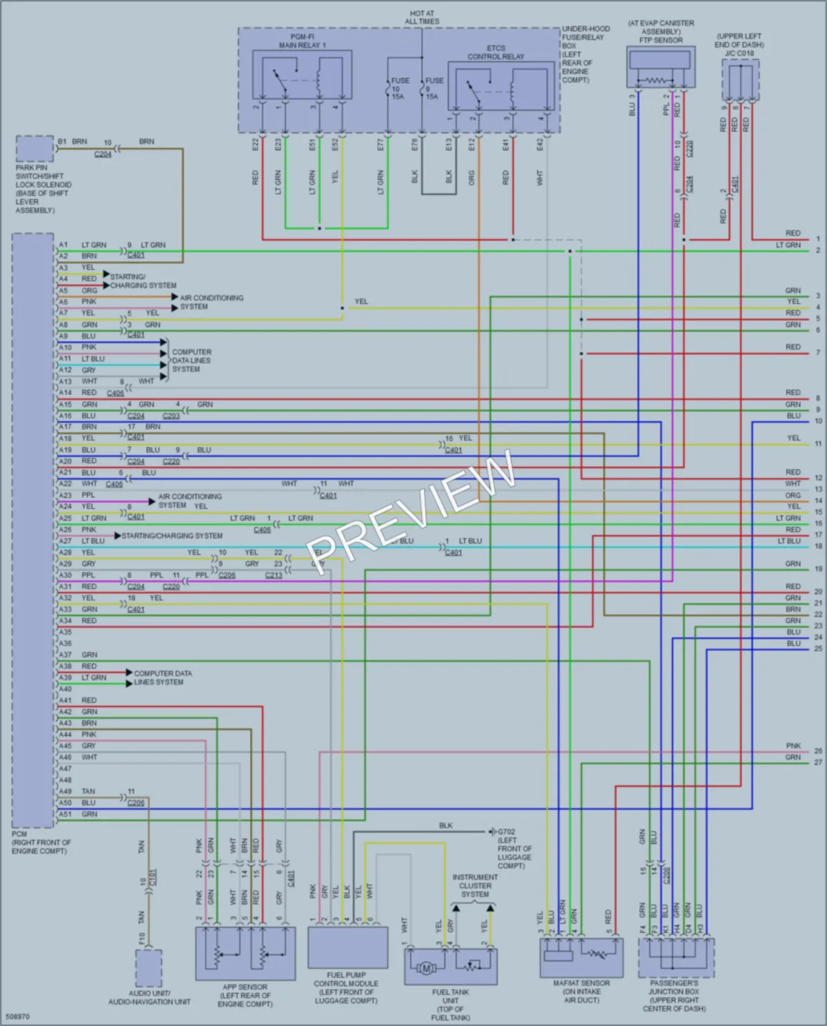 2016 Acura RLXSportHybrid Engine Performance wiring diagram preview