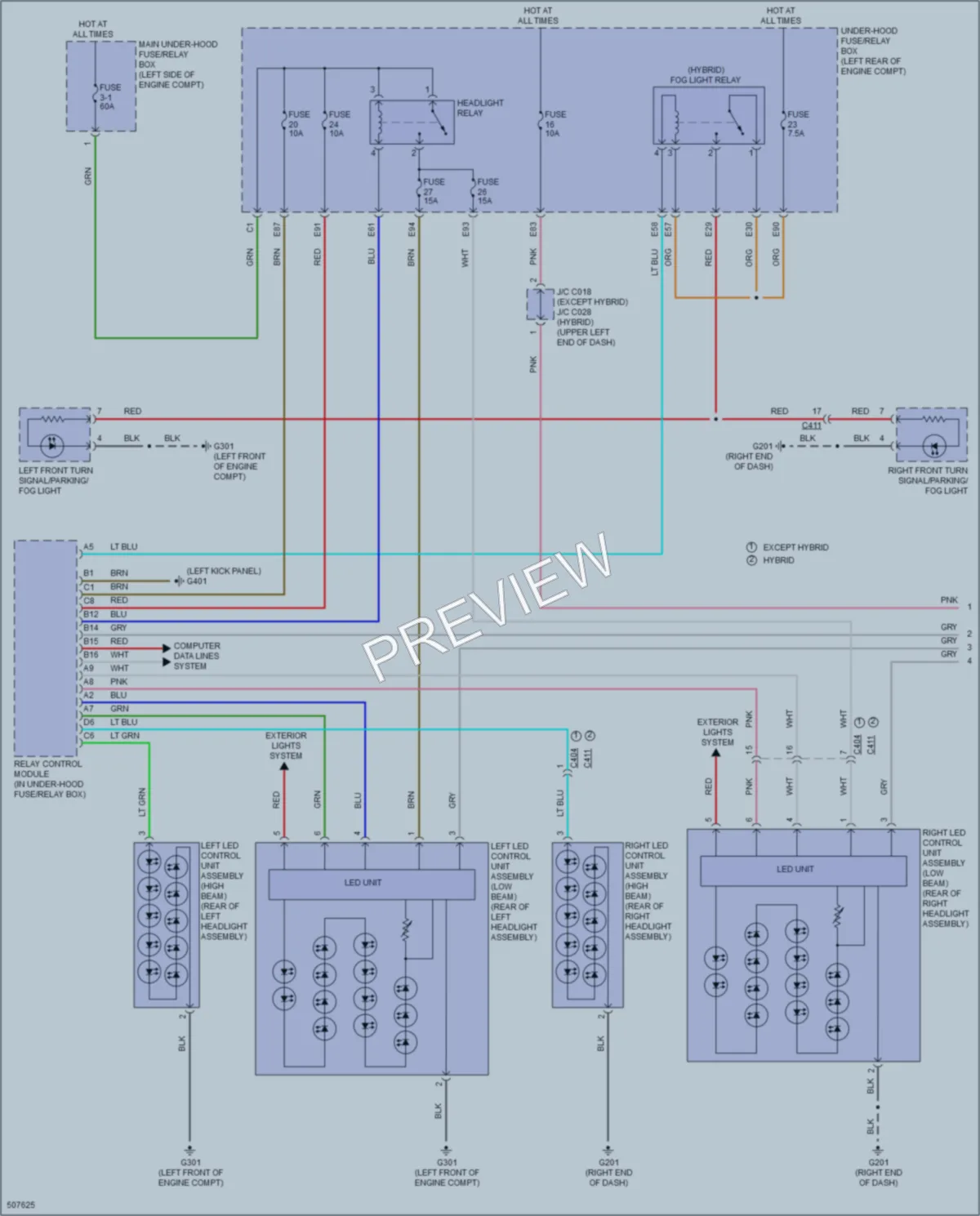 2016 Acura RLXSportHybrid Headlights wiring diagram preview