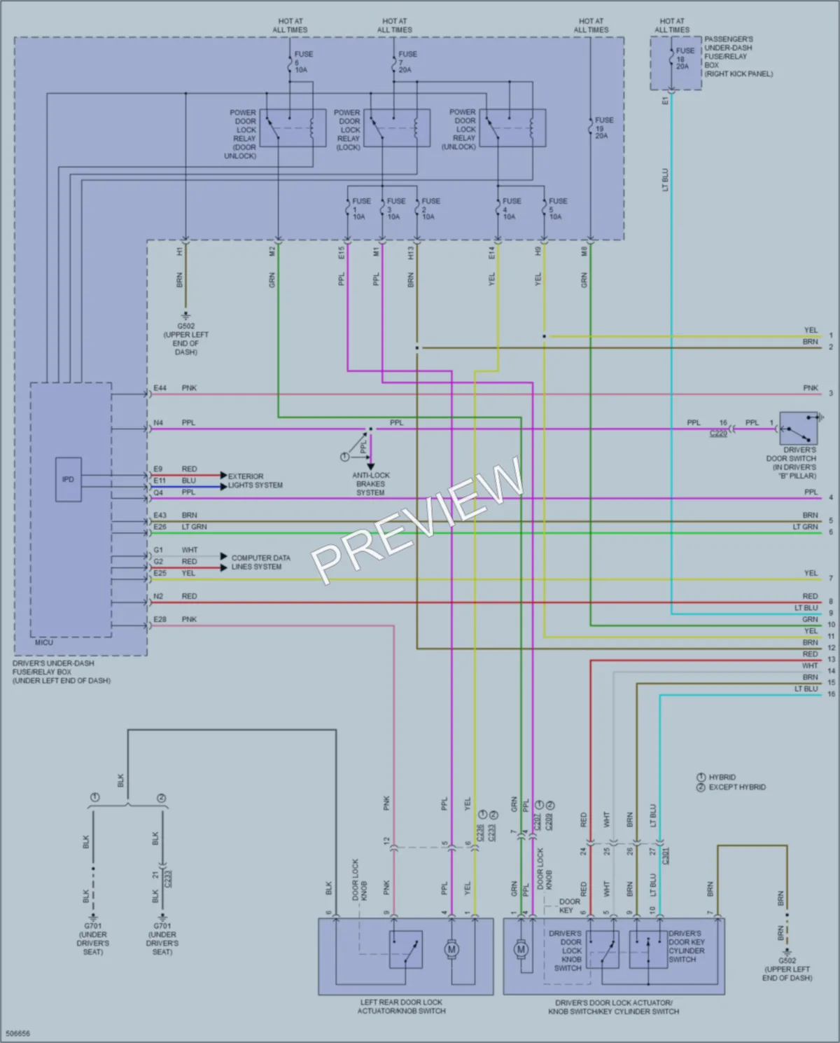 2016 Acura RLXSportHybrid Power Door Locks wiring diagram preview
