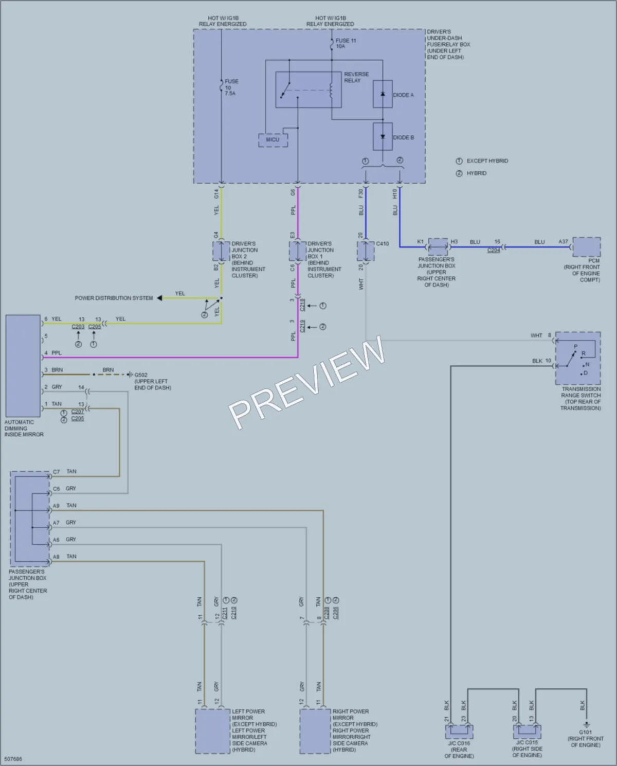 2016 Acura RLXSportHybrid Power Mirrors wiring diagram preview