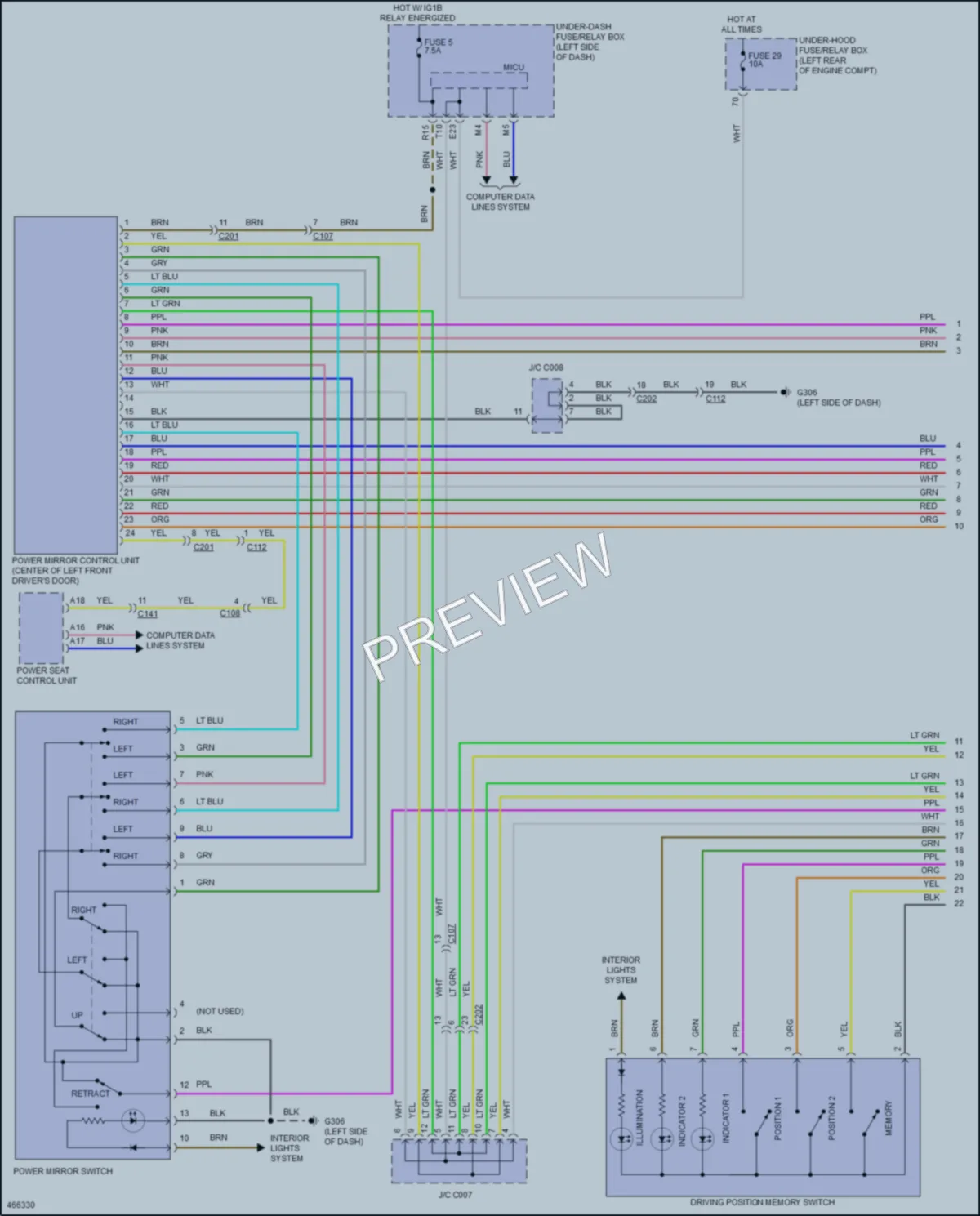 2016 Acura TLX Memory Systems wiring diagram preview