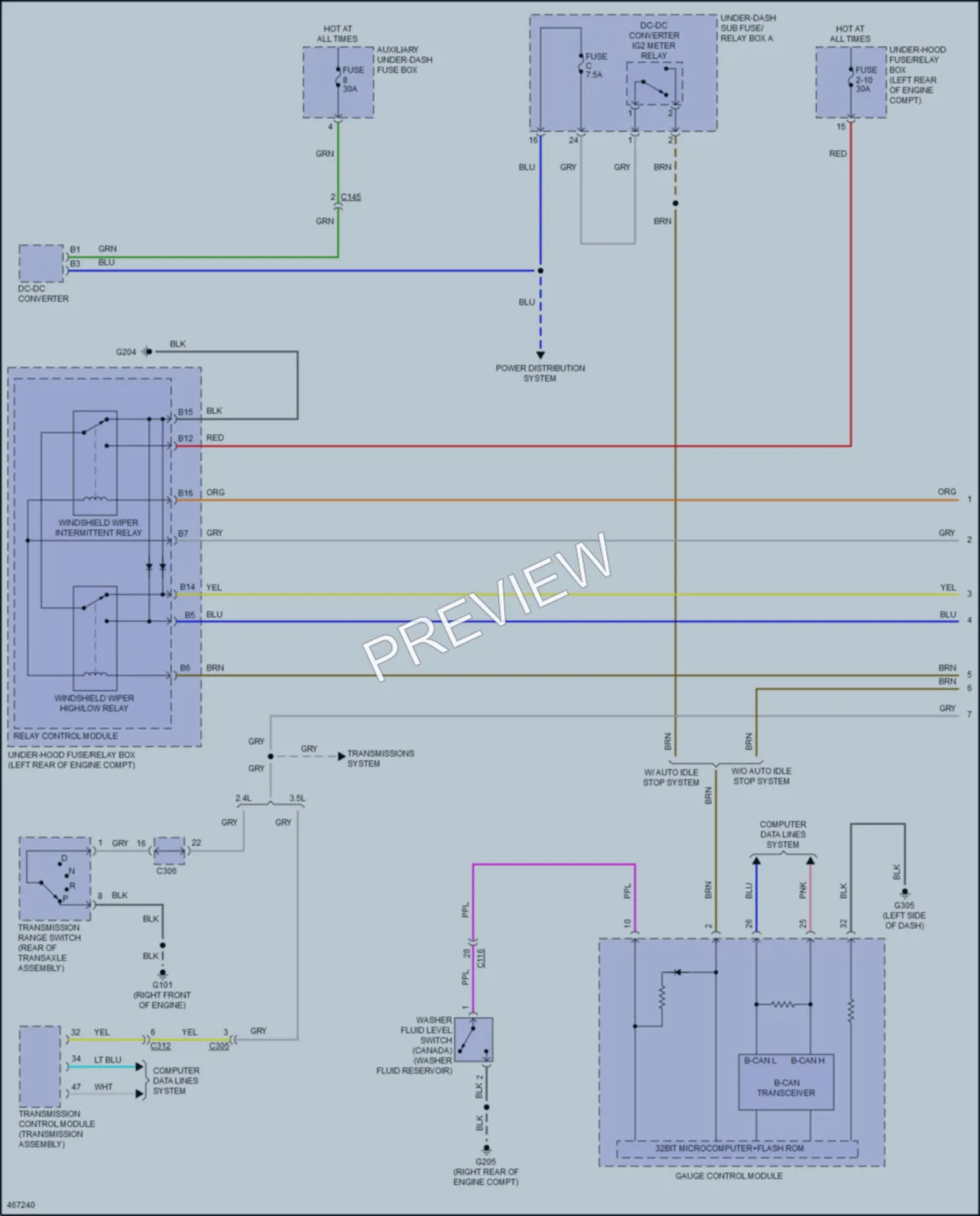 2016 Acura TLX Wiper Washer wiring diagram preview