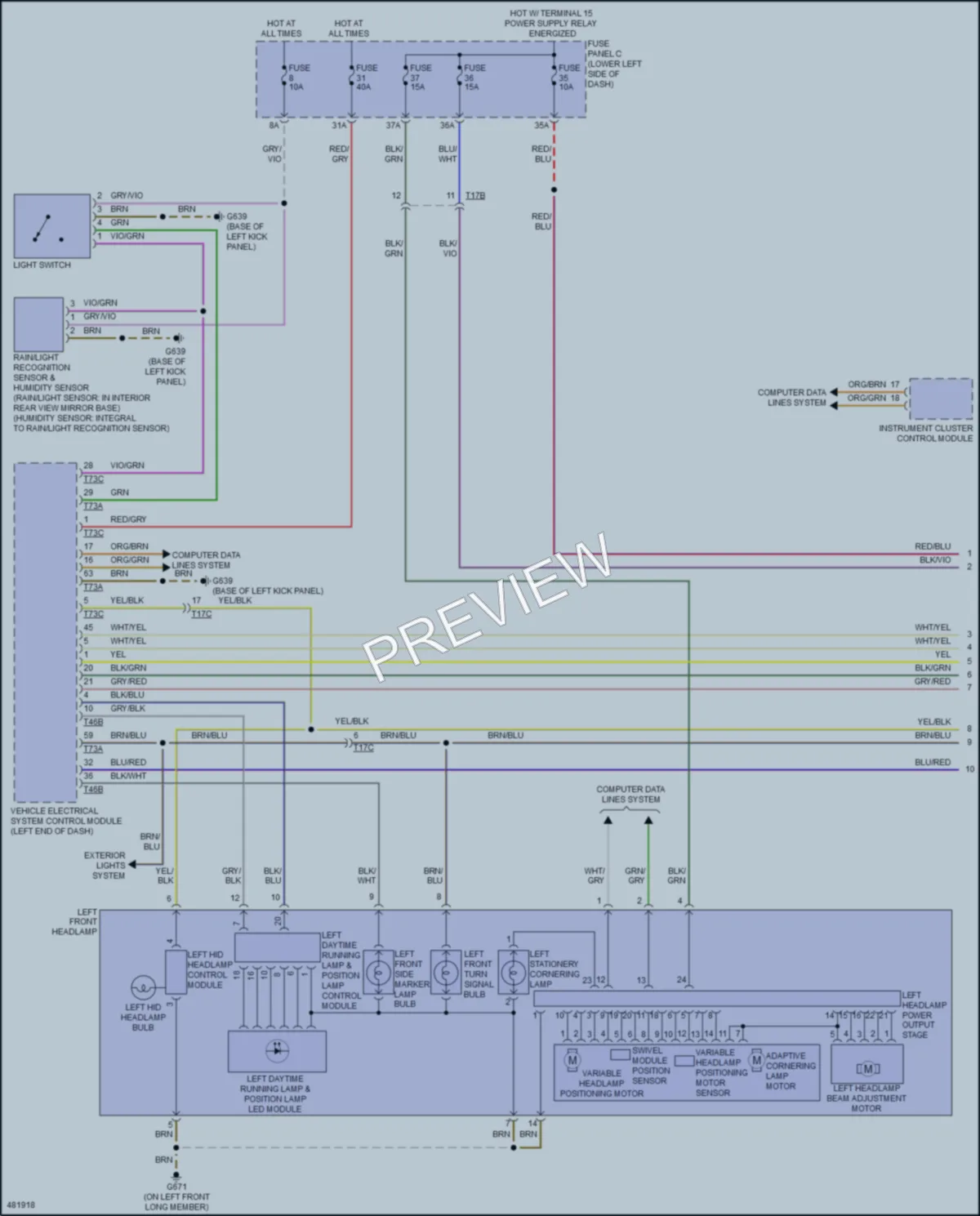 2016 Audi A3 Headlights wiring diagram preview