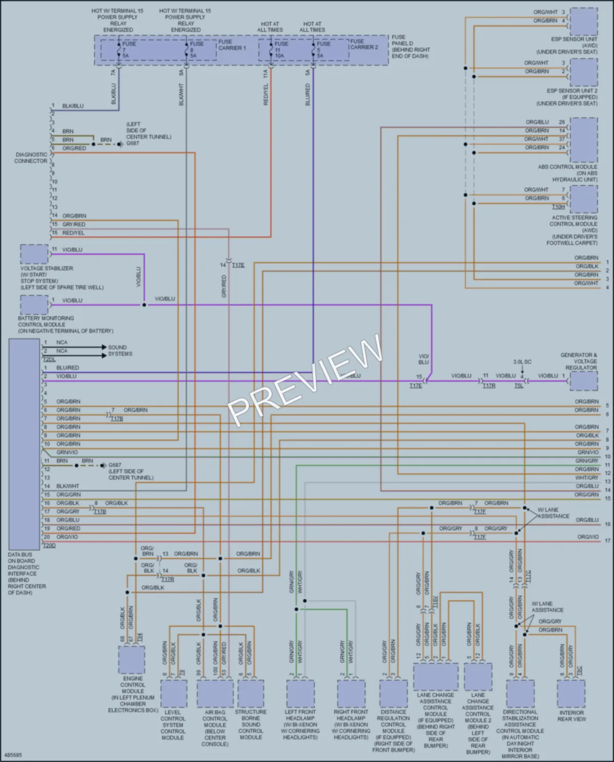 2016 Audi A4 Computer Data Lines wiring diagram preview