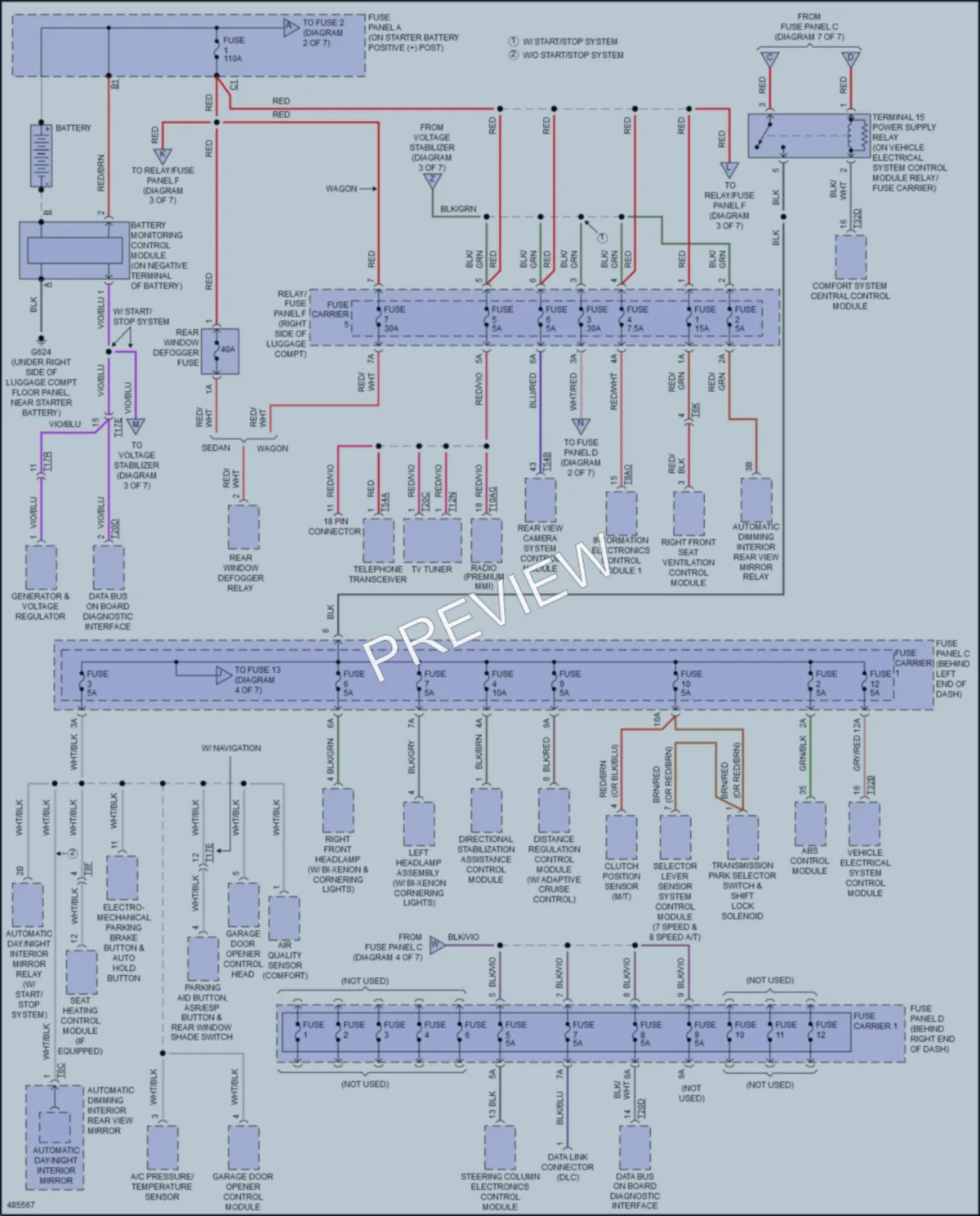 2016 Audi A4allroad Power Distribution wiring diagram preview
