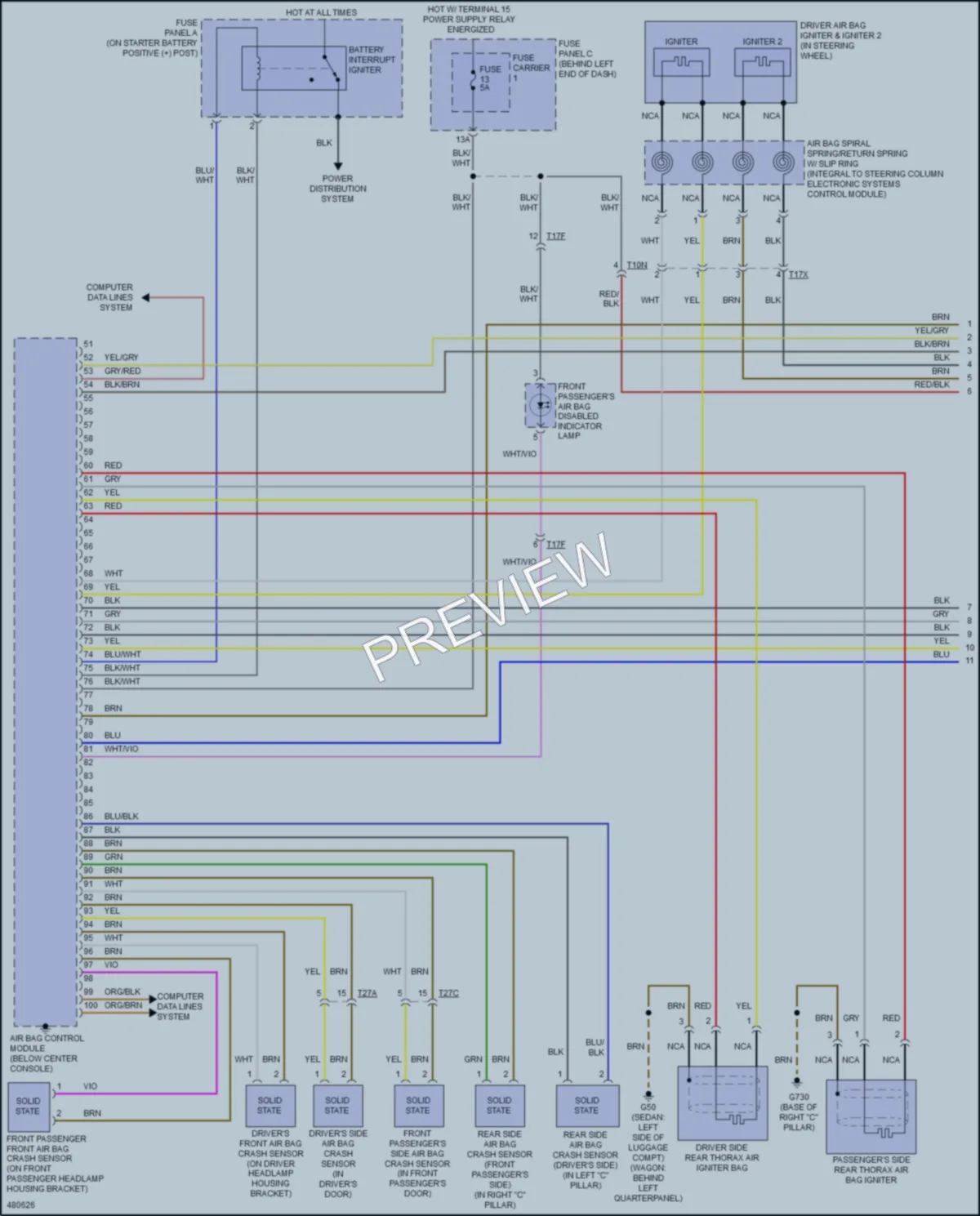 2016 Audi A4allroad Supplemental Restraints wiring diagram preview