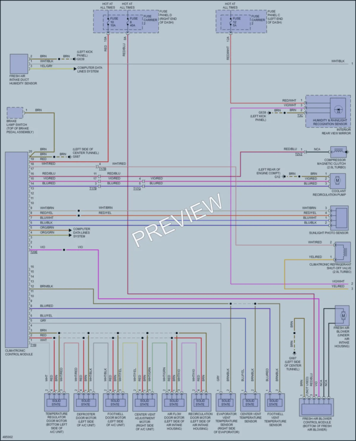 2016 Audi A5 Air Conditioning wiring diagram preview