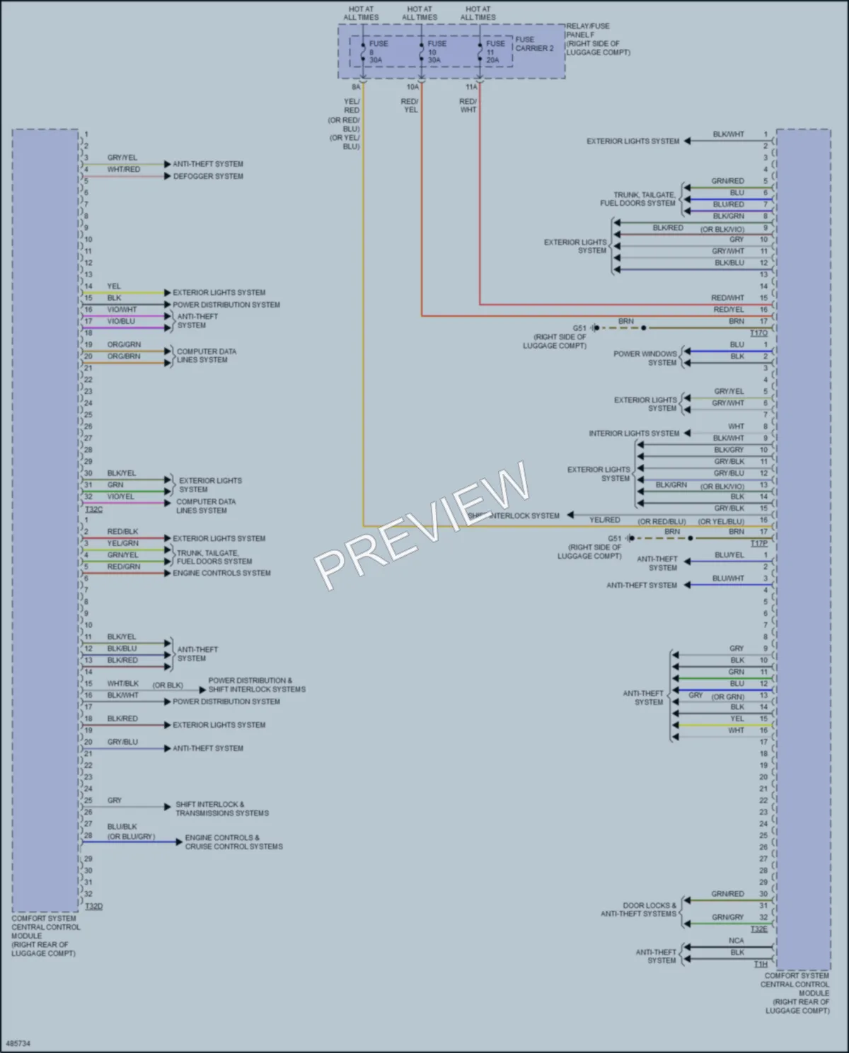 2016 Audi A5 Body Control Modules wiring diagram preview