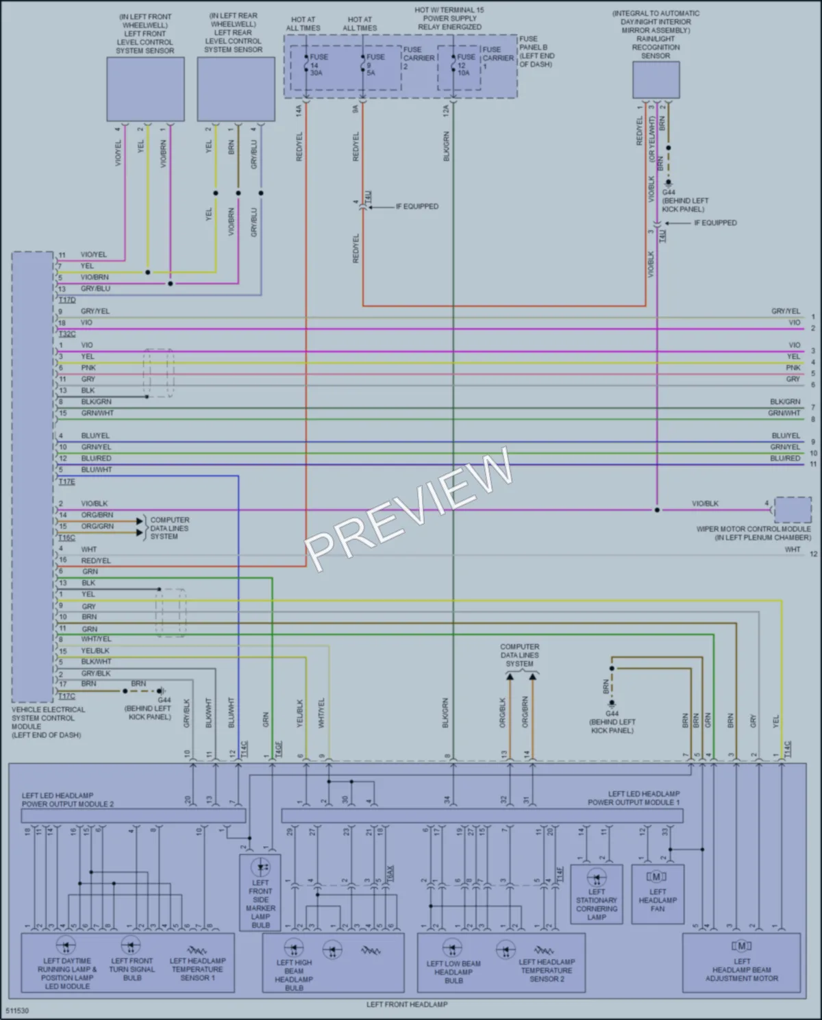 2016 Audi A6 Headlights wiring diagram preview