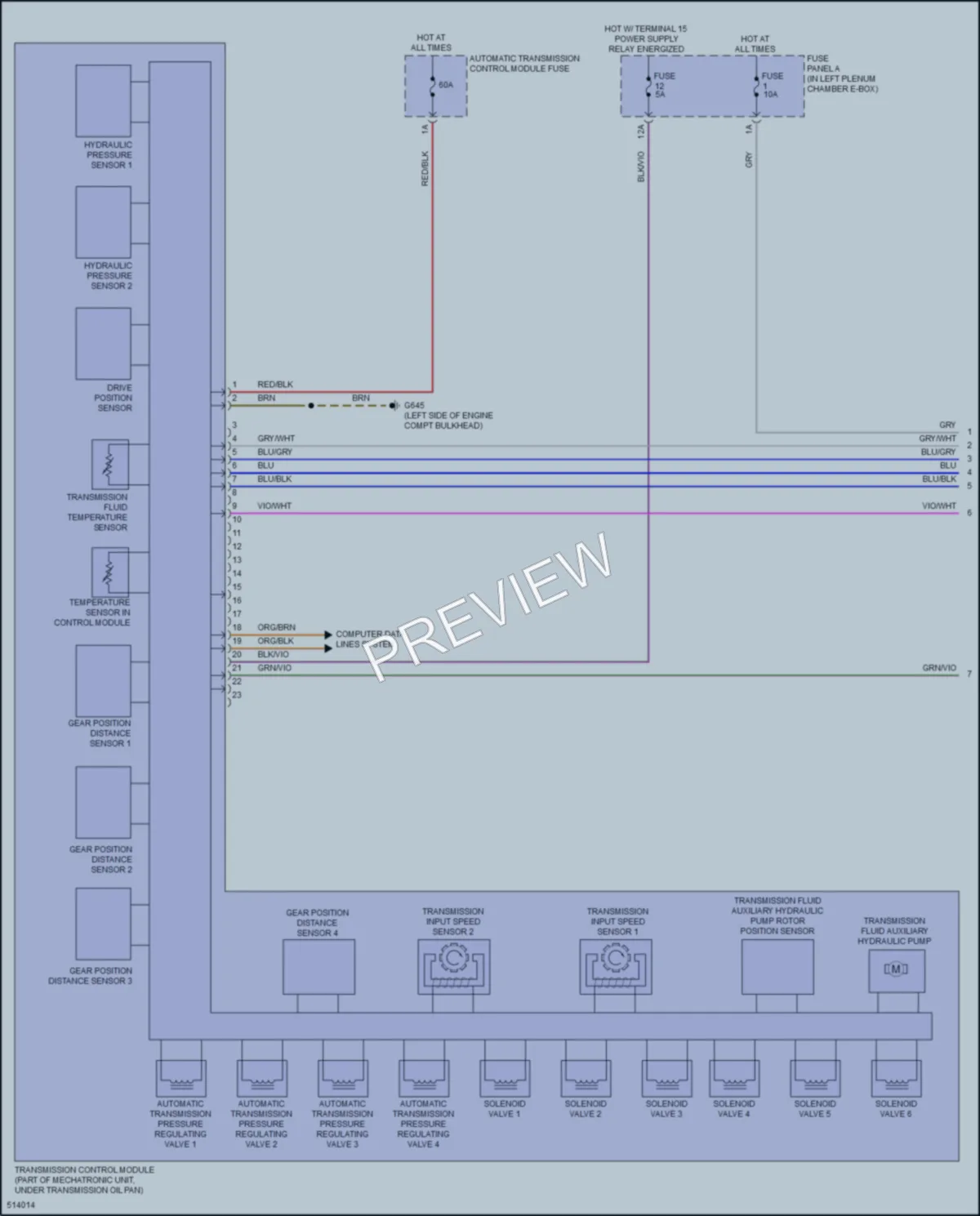 2016 Audi A6 Transmission wiring diagram preview