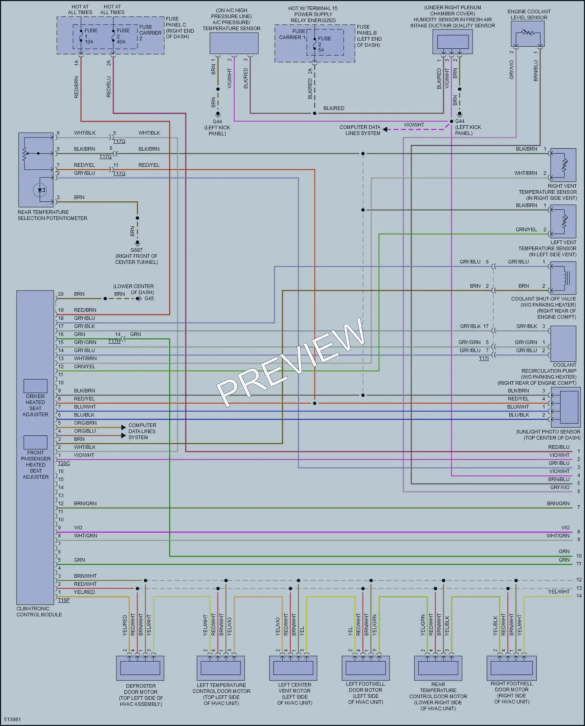 2016 Audi A7 Air Conditioning wiring diagram preview