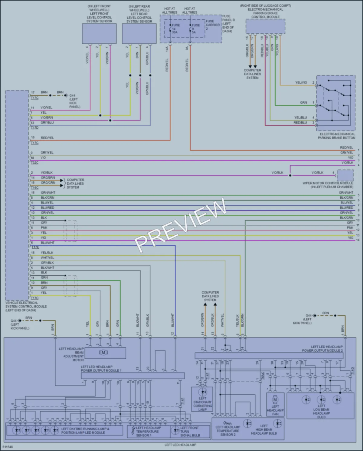 2016 Audi A7 Headlights wiring diagram preview