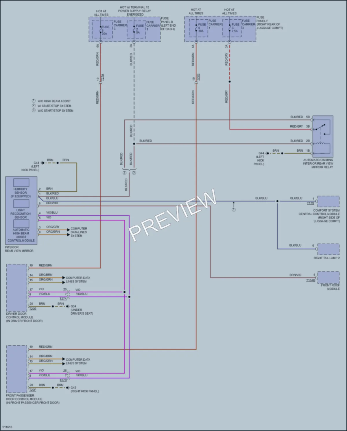 2016 Audi A7 Power Mirrors wiring diagram preview