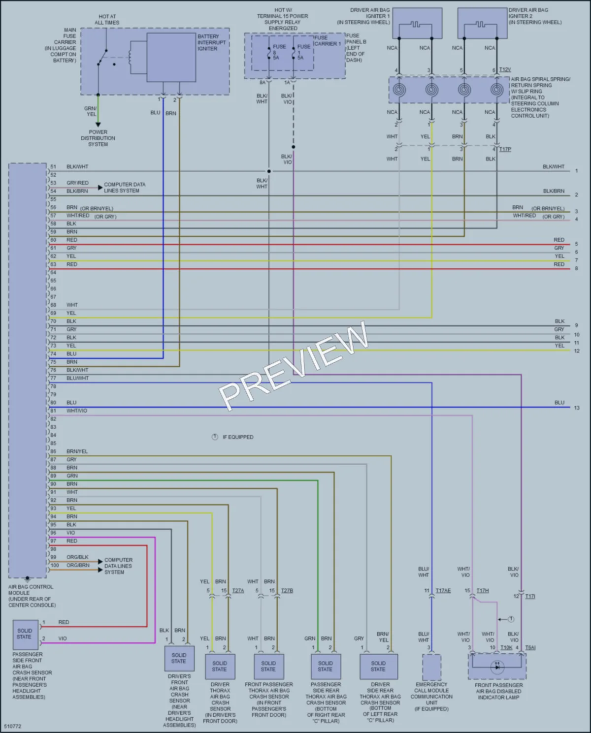 2016 Audi A7 Supplemental Restraints wiring diagram preview