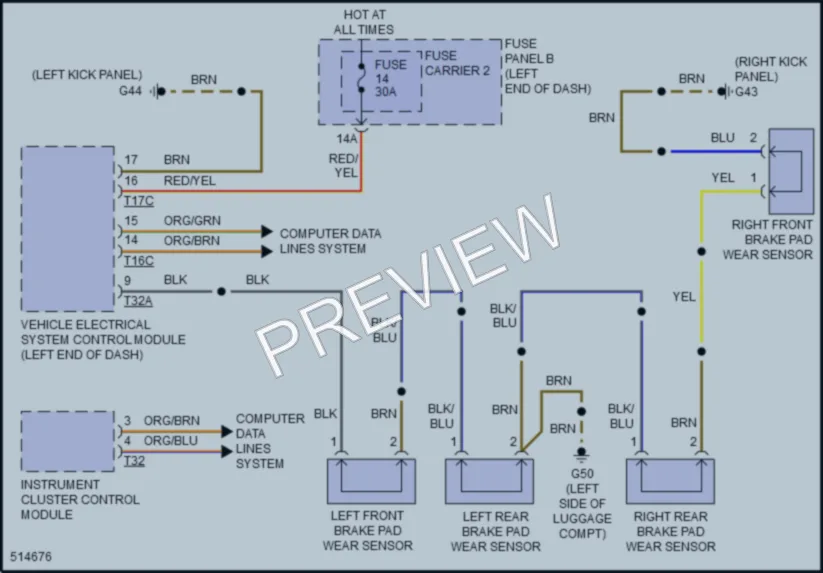 2016 Audi A7 Warning Systems wiring diagram preview