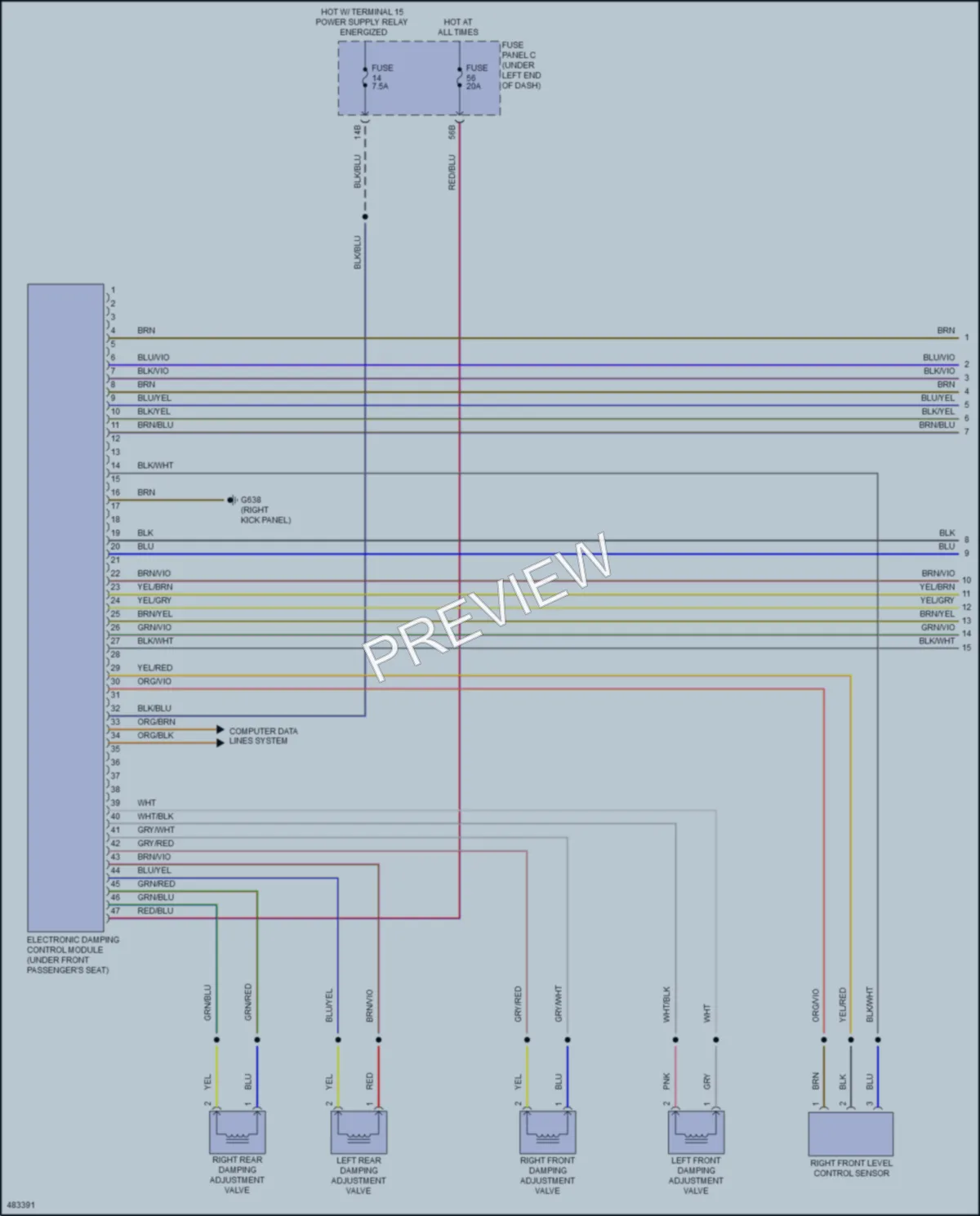 2016 Audi Q3 Electronic Suspension wiring diagram preview