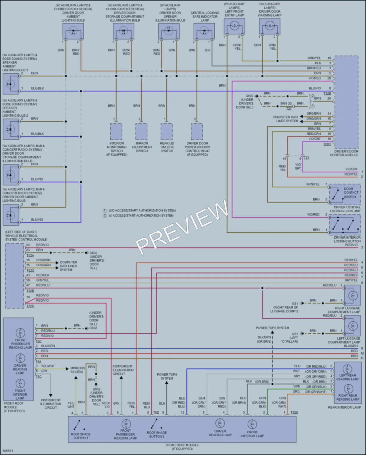 2016 Audi Q3 Interior Lights wiring diagram preview