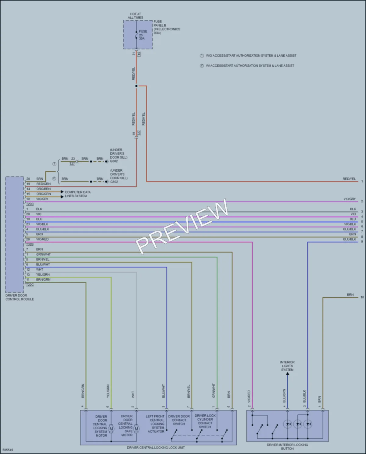 2016 Audi Q3 Power Door Locks wiring diagram preview