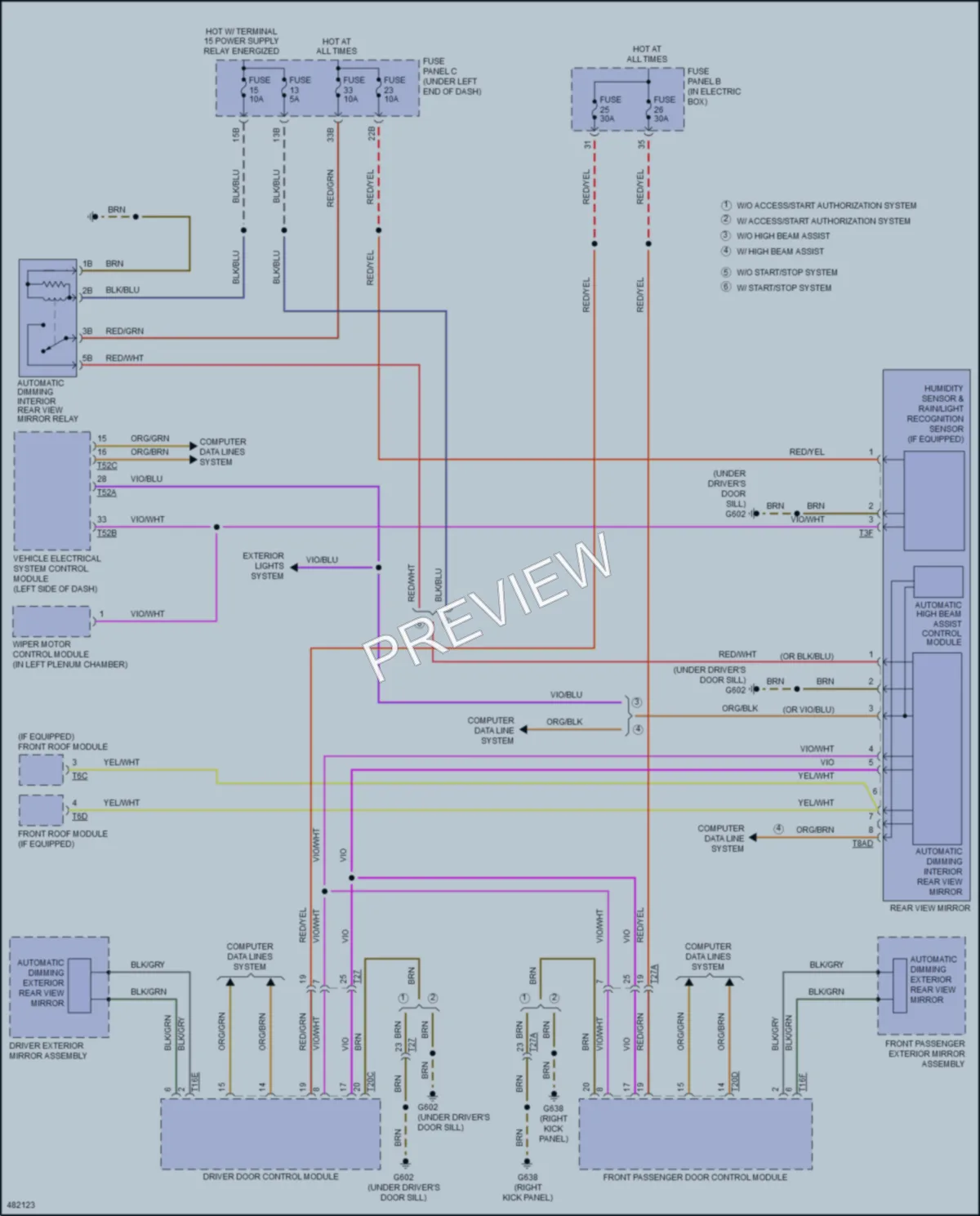 2016 Audi Q3 Power Mirrors wiring diagram preview