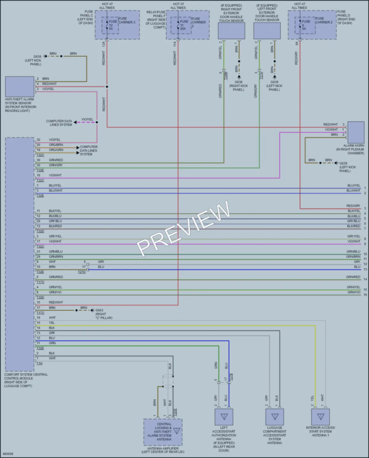 2016 Audi Q5 Anti Theft wiring diagram preview