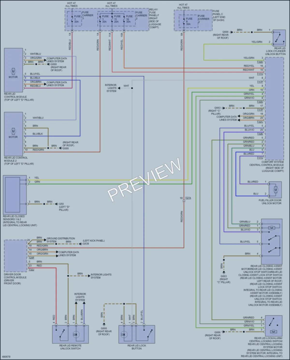 2016 Audi Q5hybrid Trunk Tailgate Fuel Door wiring diagram preview