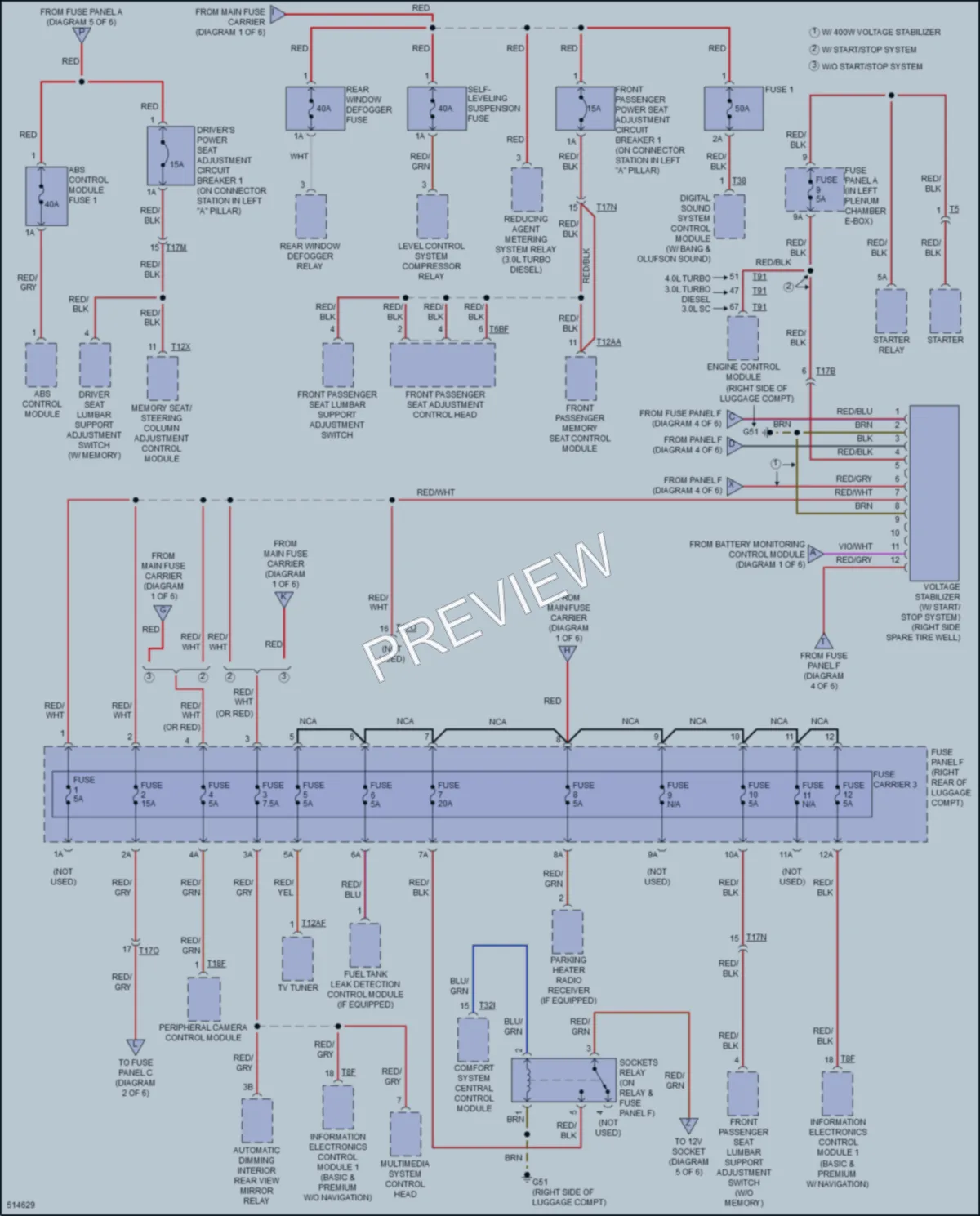 2016 Audi RS7 Power Distribution wiring diagram preview