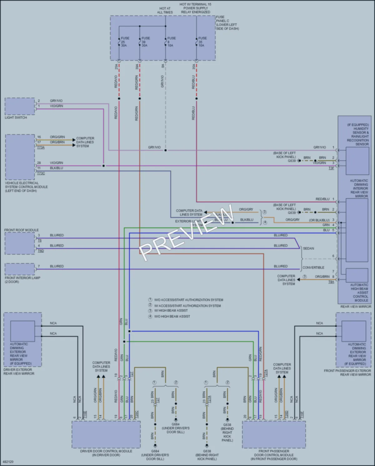 2016 Audi S3 Power Mirrors wiring diagram preview