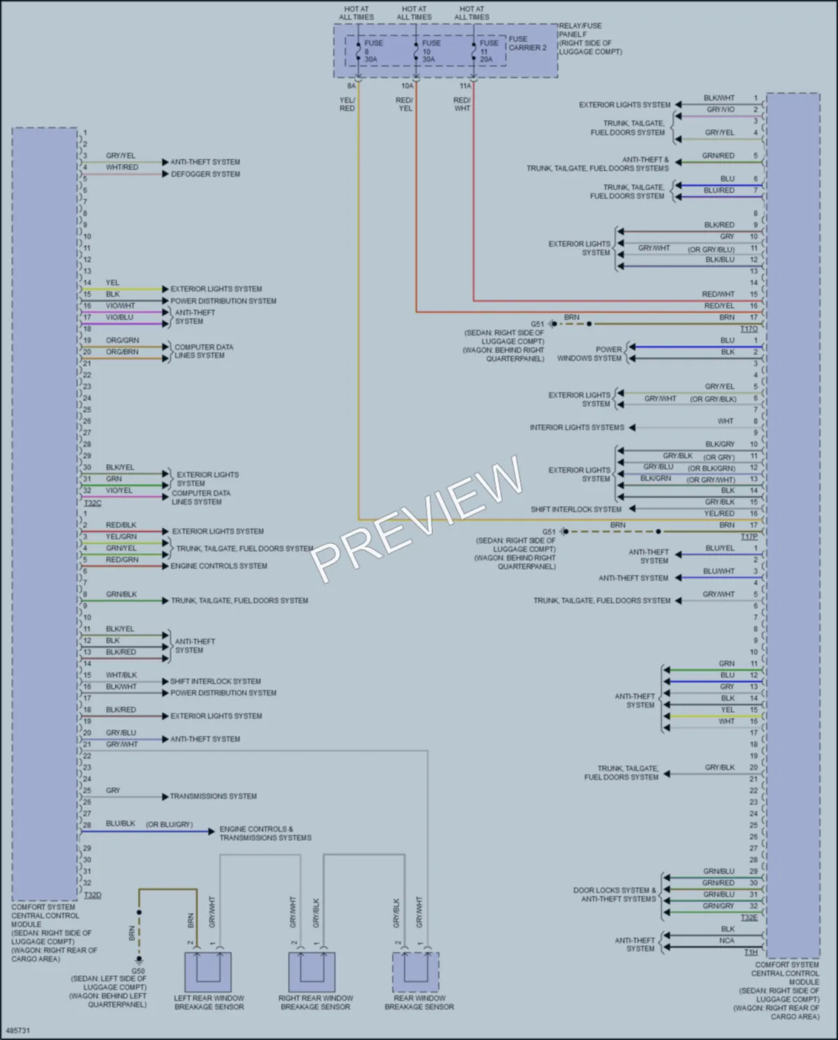 2016 Audi S4 Body Control Modules wiring diagram preview