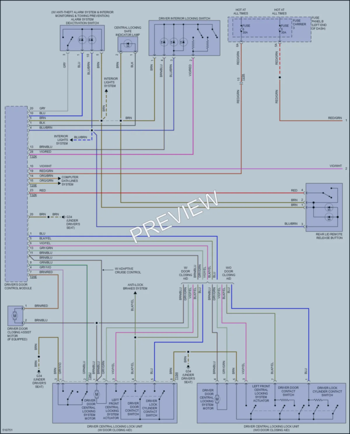 2016 Audi S6 Anti Theft wiring diagram preview