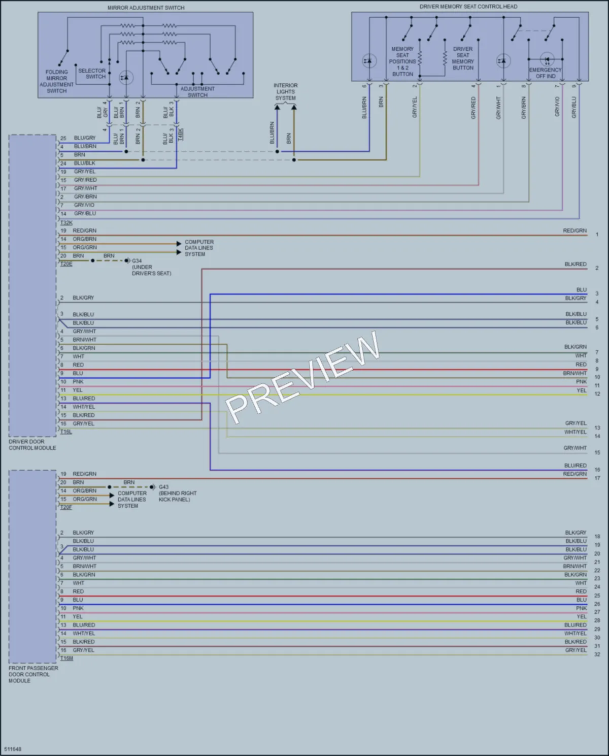 2016 Audi S6 Memory Systems wiring diagram preview