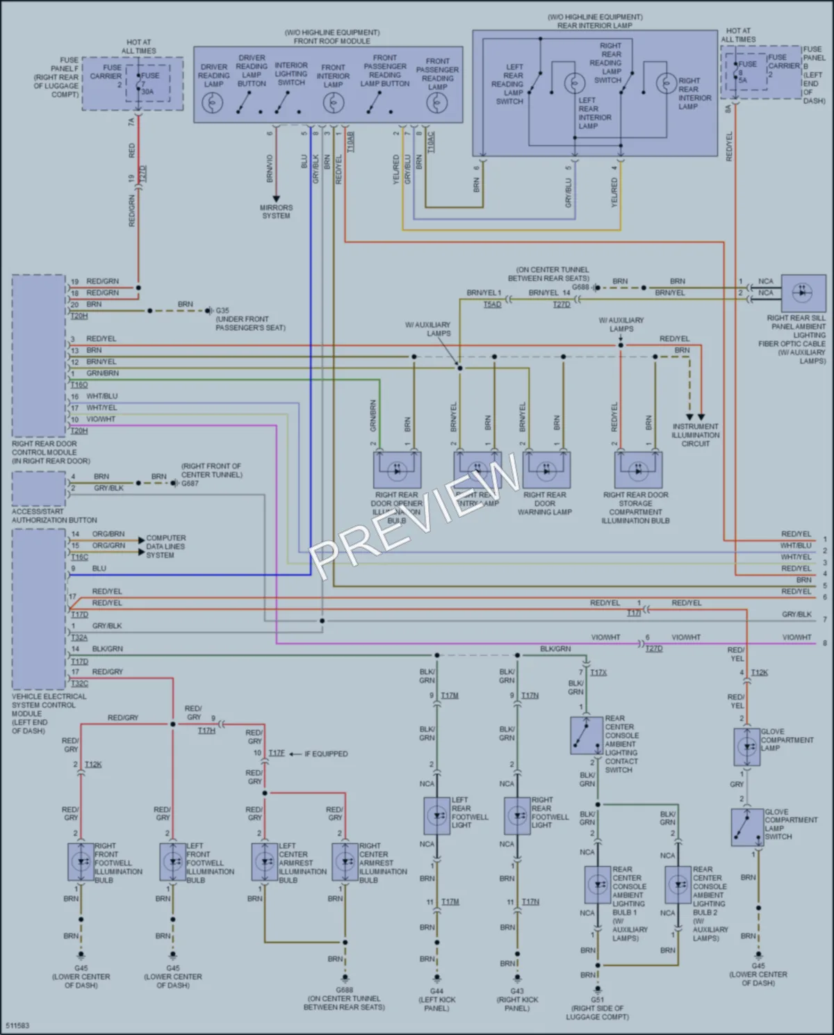 2016 Audi S7 Interior Lights wiring diagram preview