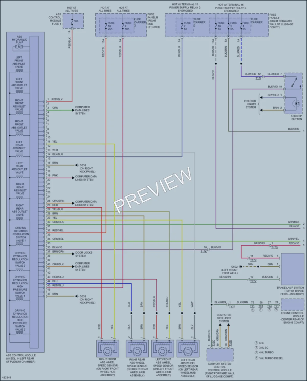 2016 Audi S8 Anti Lock Brakes wiring diagram preview