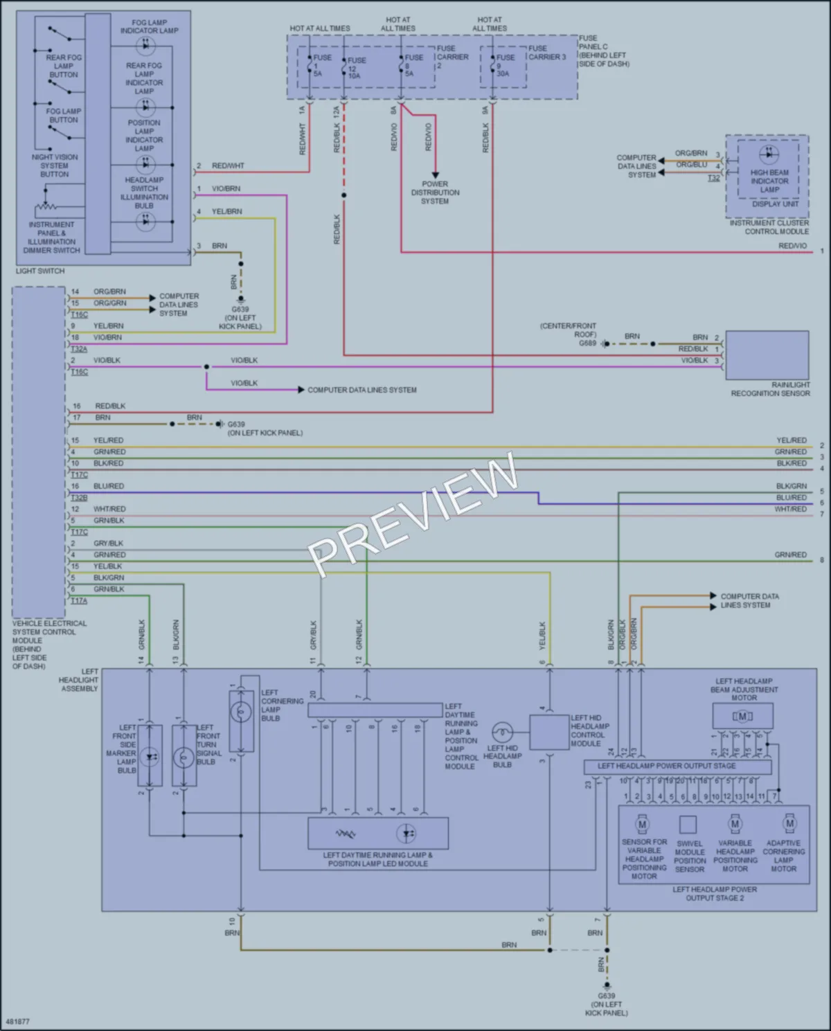 2016 Audi S8 Headlights wiring diagram preview