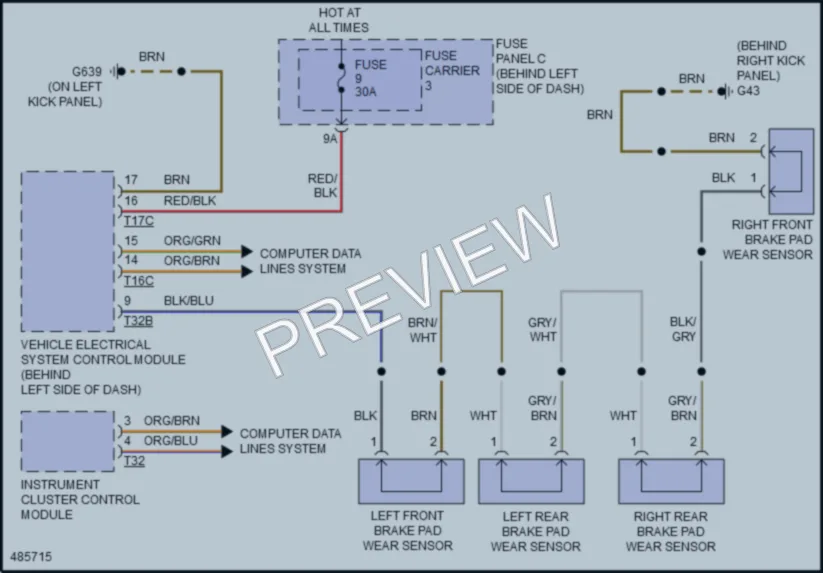 2016 Audi S8 Warning Systems wiring diagram preview
