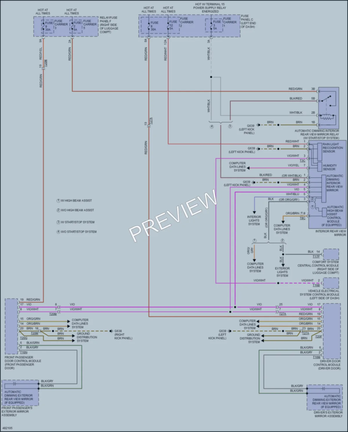 2016 Audi SQ5 Power Mirrors wiring diagram preview