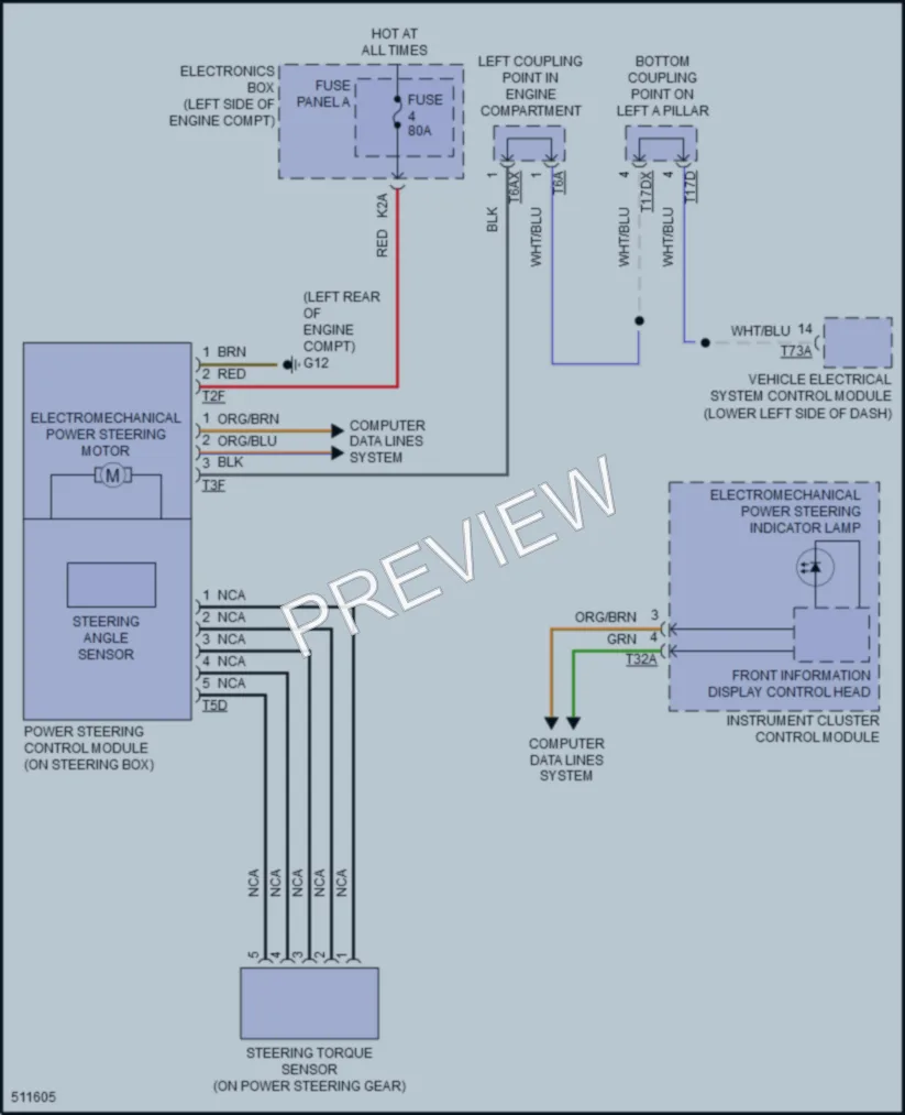 2016 Audi TT Electronic Power Steering wiring diagram preview