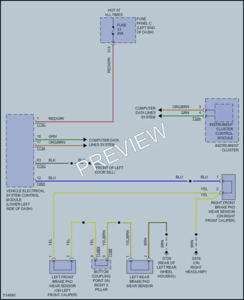 2016 Audi TT Warning Systems wiring diagram preview