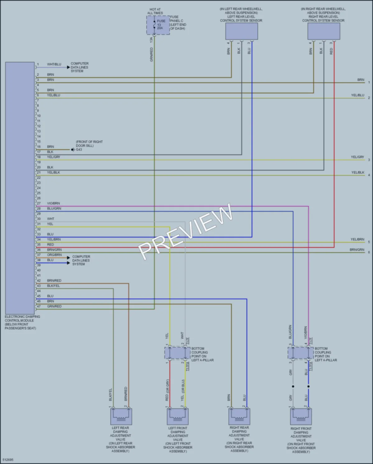 2016 Audi TTS Electronic Suspension wiring diagram preview