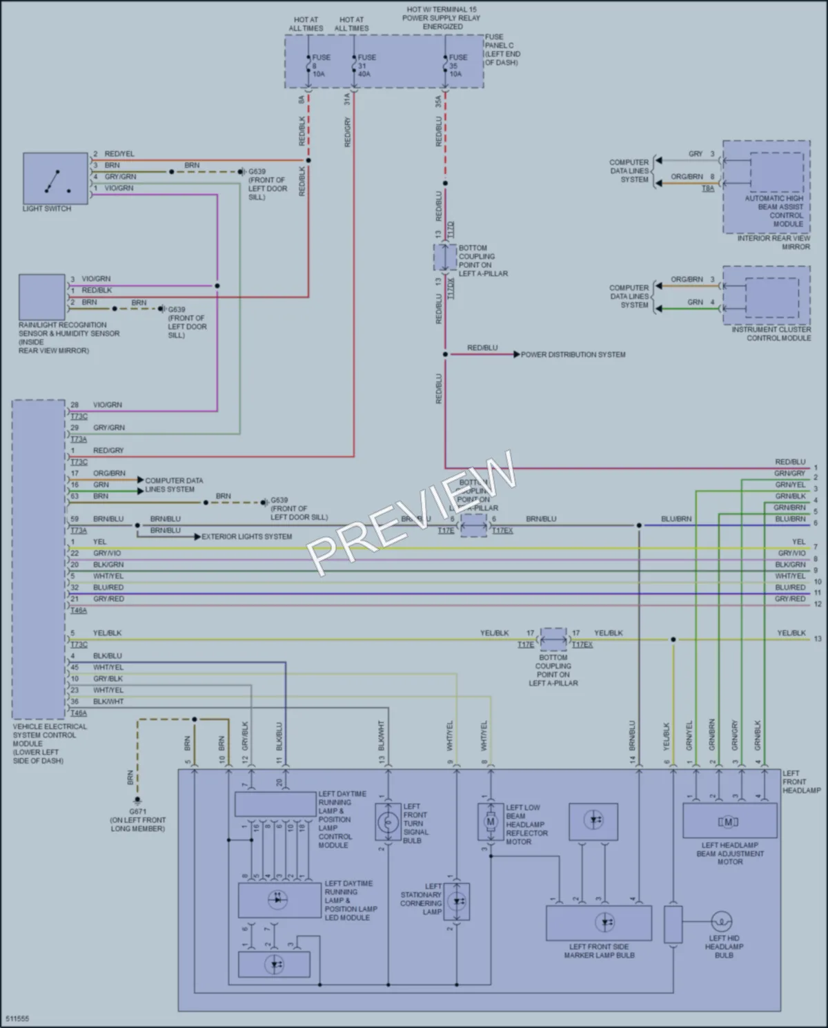 2016 Audi TTS Headlights wiring diagram preview