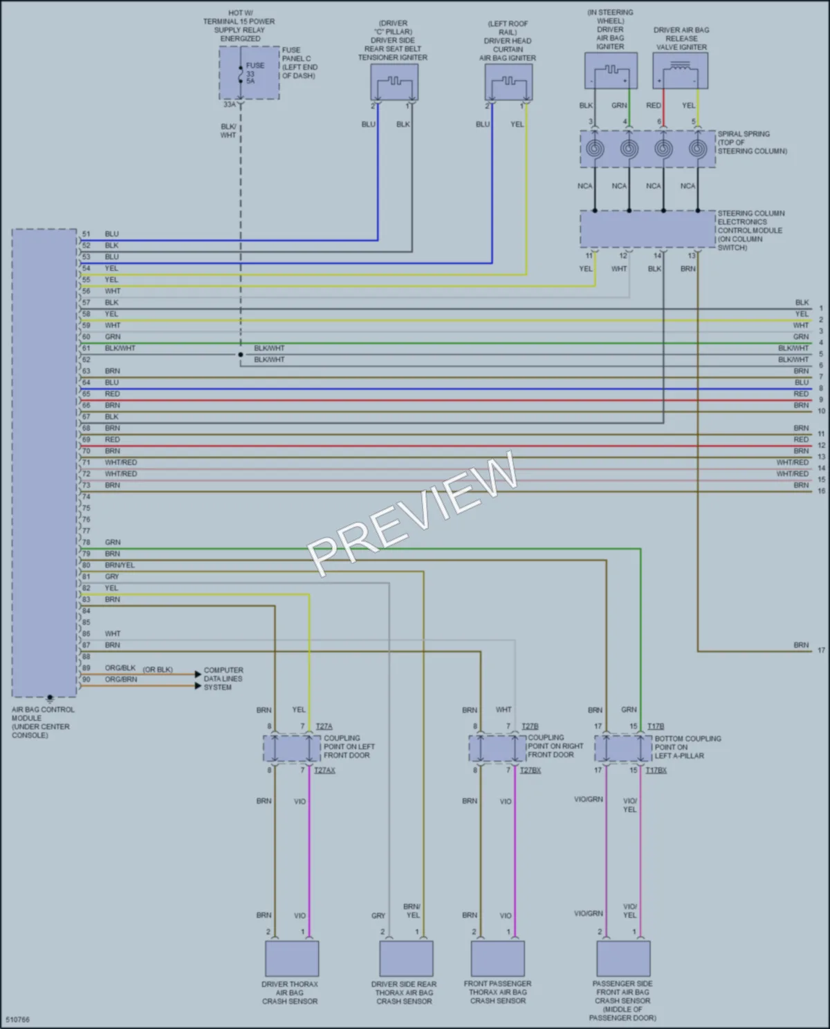 2016 Audi TTS Supplemental Restraints wiring diagram preview