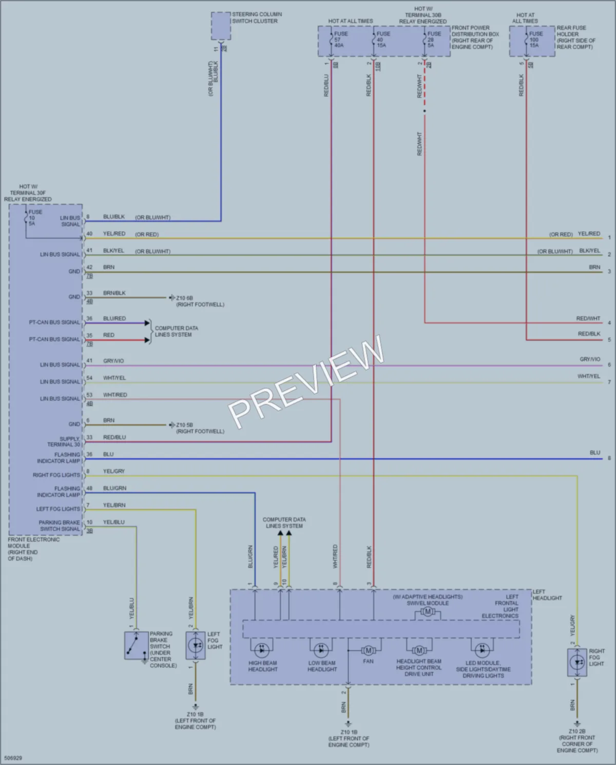 2016 BMW 320i Headlights wiring diagram preview