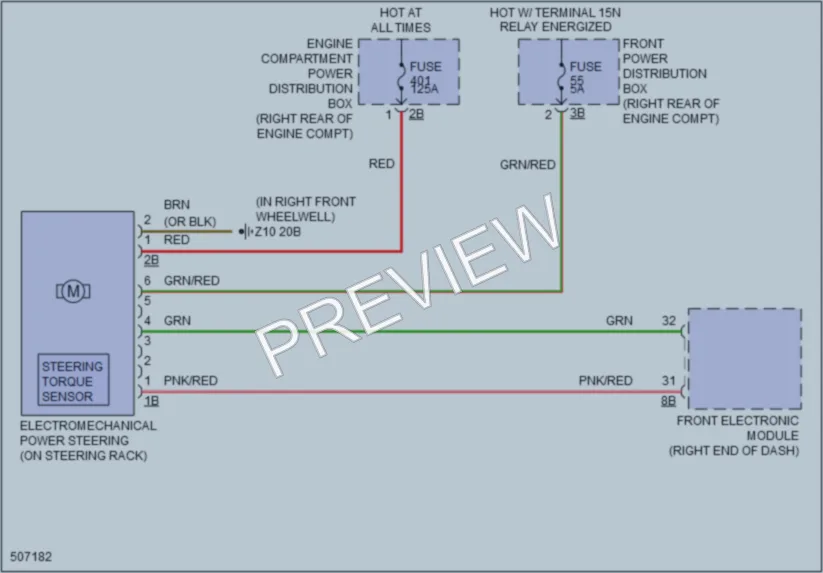 2016 BMW 328d Electronic Power Steering wiring diagram preview