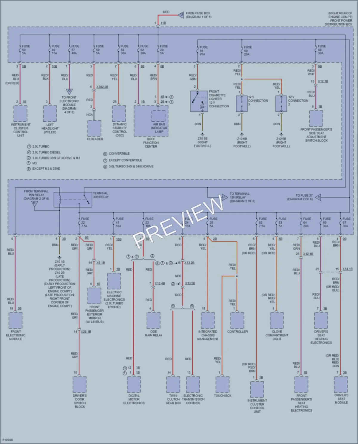 2016 BMW 328d Power Distribution wiring diagram preview