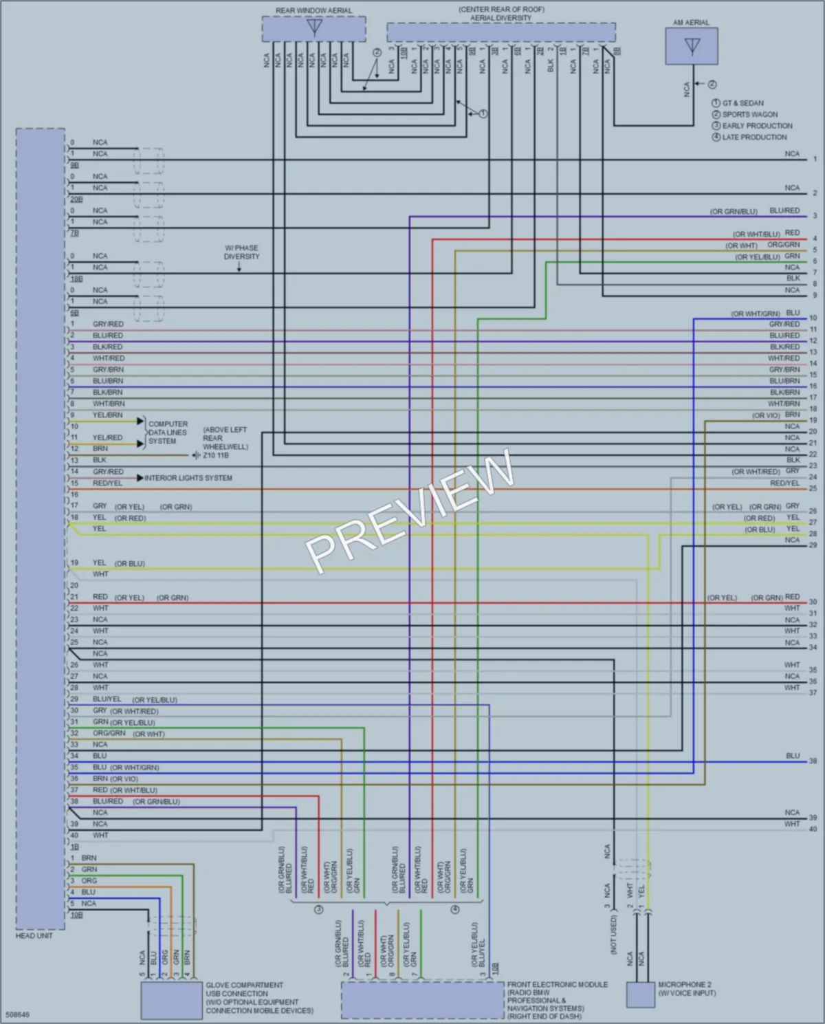 2016 BMW 328i Radio wiring diagram preview
