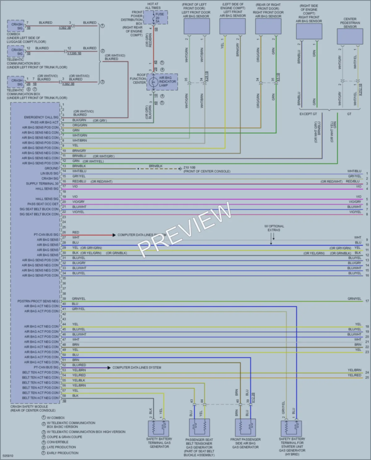 2016 BMW 328i Supplemental Restraints wiring diagram preview