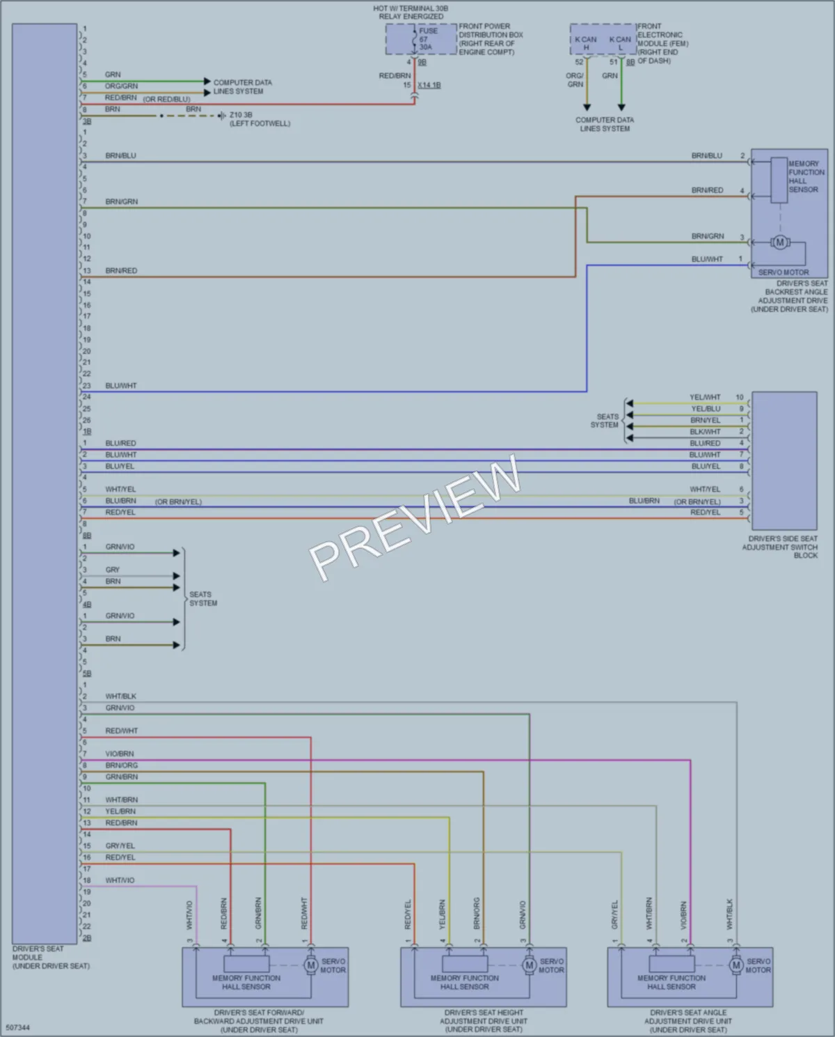 2016 BMW 328iGranTurismo Memory Systems wiring diagram preview