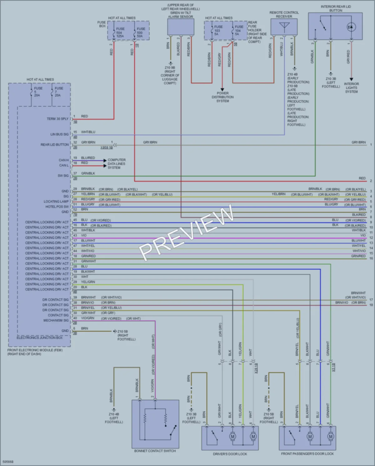 2016 BMW 328iGranTurismo Power Door Locks wiring diagram preview